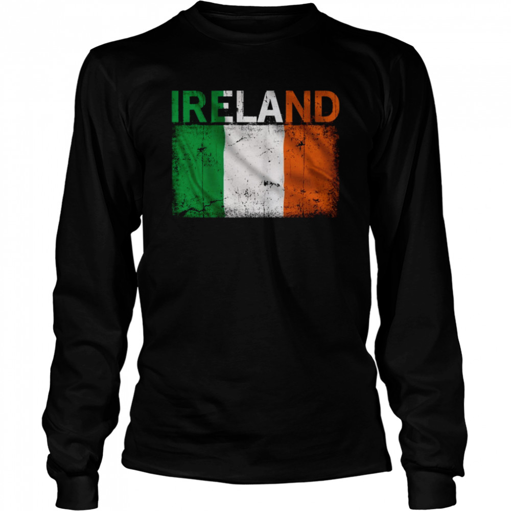 Vintage Ireland Irish Flag Pride  Long Sleeved T-shirt