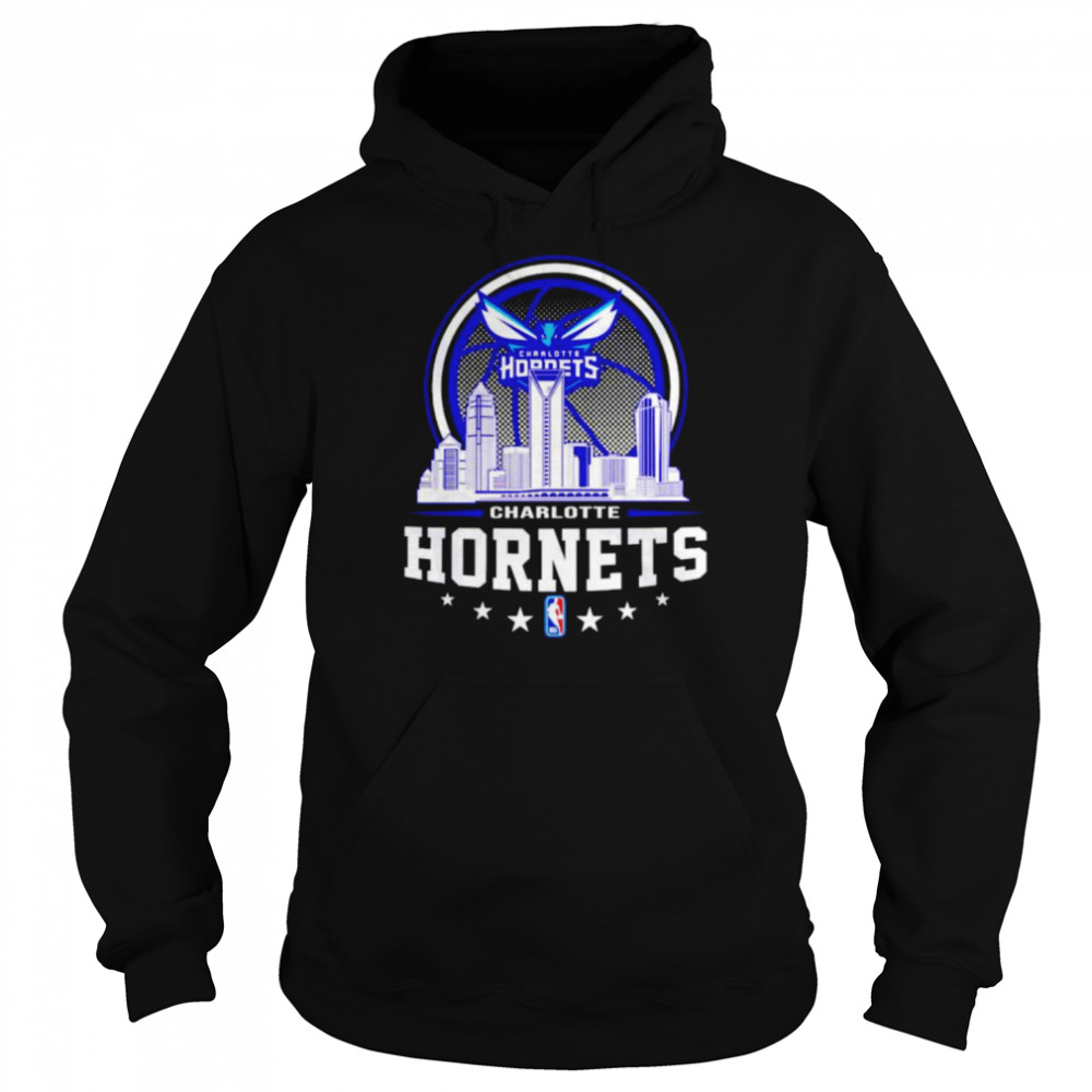 Charlotte Hornets NBA City Skyline shirt Unisex Hoodie