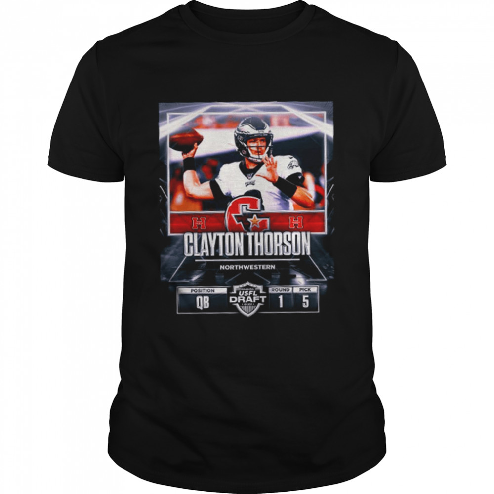 Clayton Thorson Houston Gamblers North Western USFL Draft 2022 Shirt