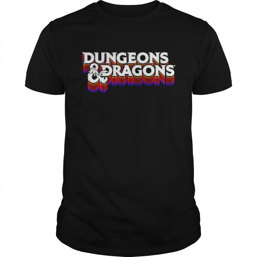 Dungeons and Dragons Cascading Color Retro Logo shirt