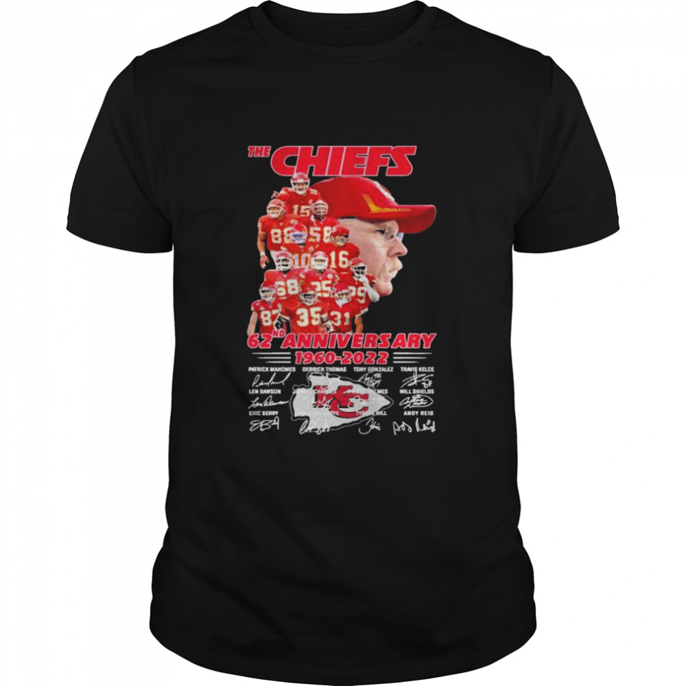 The chiefs 62nd anniversary 1960 2022 signatures shirt