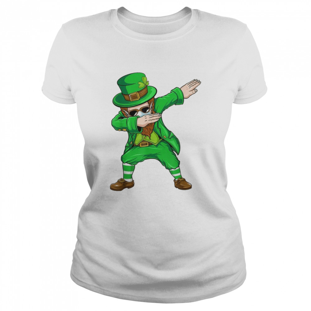 Dabbing leprechaun Face Mask St Patrick’s Day Boys  Classic Women's T-shirt