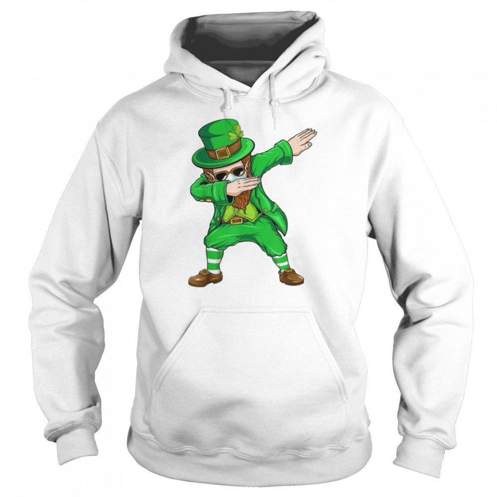 Dabbing leprechaun Face Mask St Patrick’s Day Boys  Unisex Hoodie