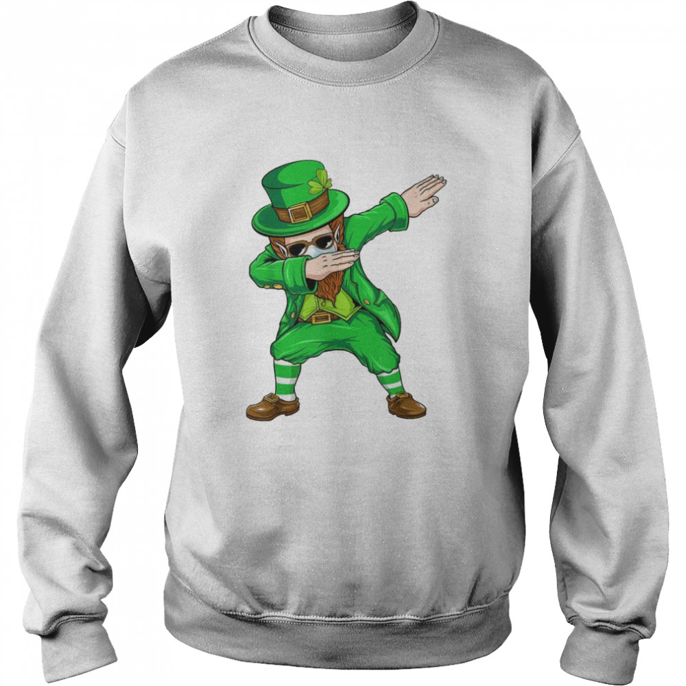 Dabbing leprechaun Face Mask St Patrick’s Day Boys  Unisex Sweatshirt