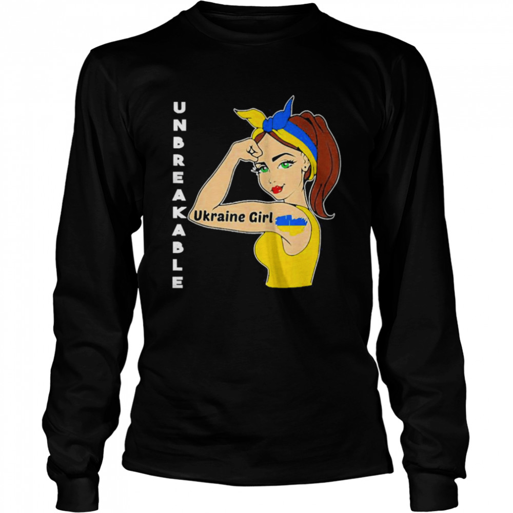 Ukraine Strong Girl Unbreakable  Long Sleeved T-shirt