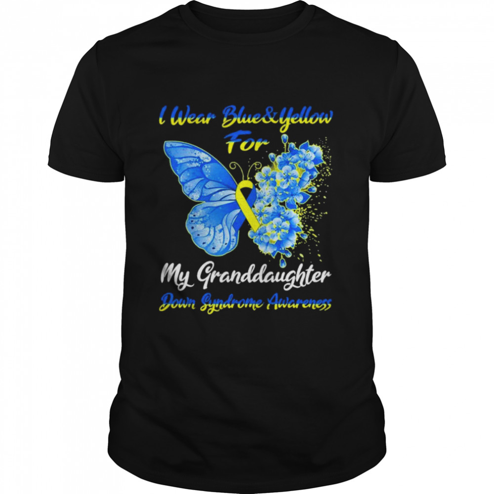 I Wear Blue & Yellow For My Granddaughter Down Syndrome Peace Ukraine shirt