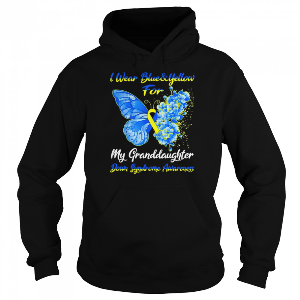 I Wear Blue & Yellow For My Granddaughter Down Syndrome Peace Ukraine shirt Unisex Hoodie