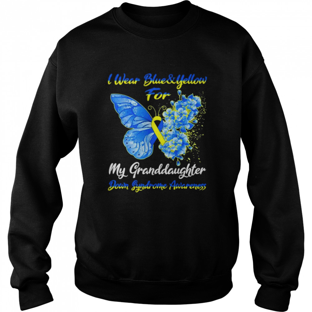 I Wear Blue & Yellow For My Granddaughter Down Syndrome Peace Ukraine shirt Unisex Sweatshirt