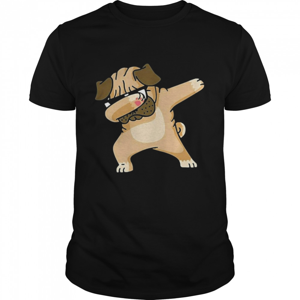 Pug Printing Casual Loose O-neck Shirt