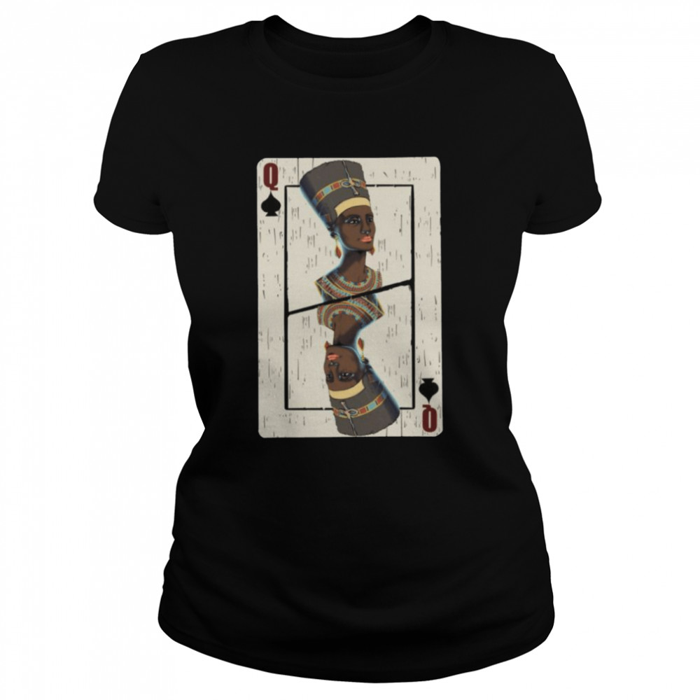 Queen Spades Afrikanische Karte Halloween  Classic Women's T-shirt