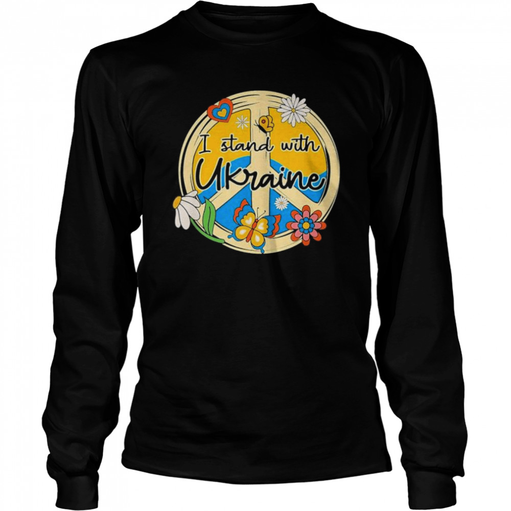 Ukrainian Flag I Stand With Ukraine Daisy Hippie Peace Save Ukraine shirt Long Sleeved T-shirt