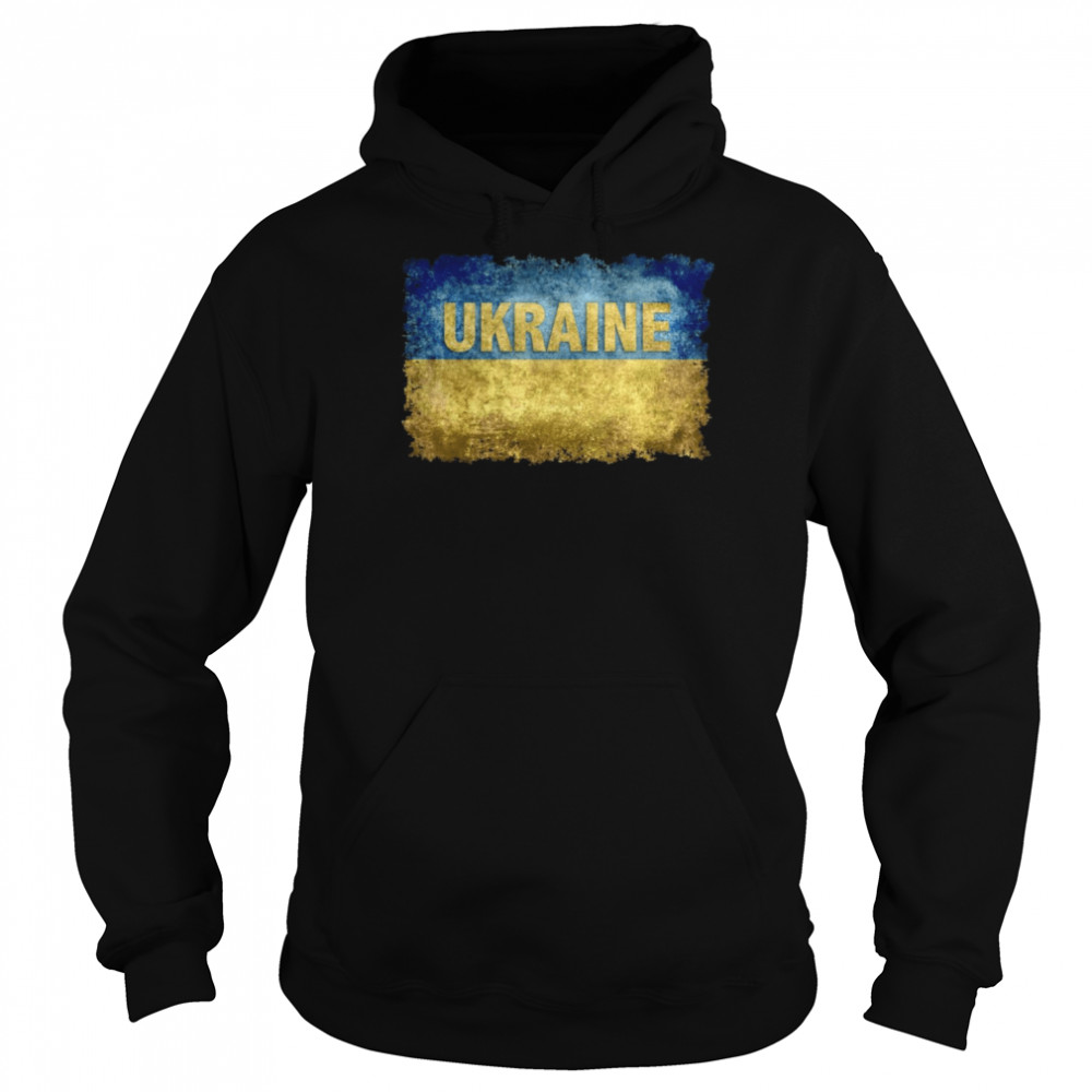 Ukrainische Flagge im Ukraine Grungy Stil mit Text Langarmshirt  Unisex Hoodie