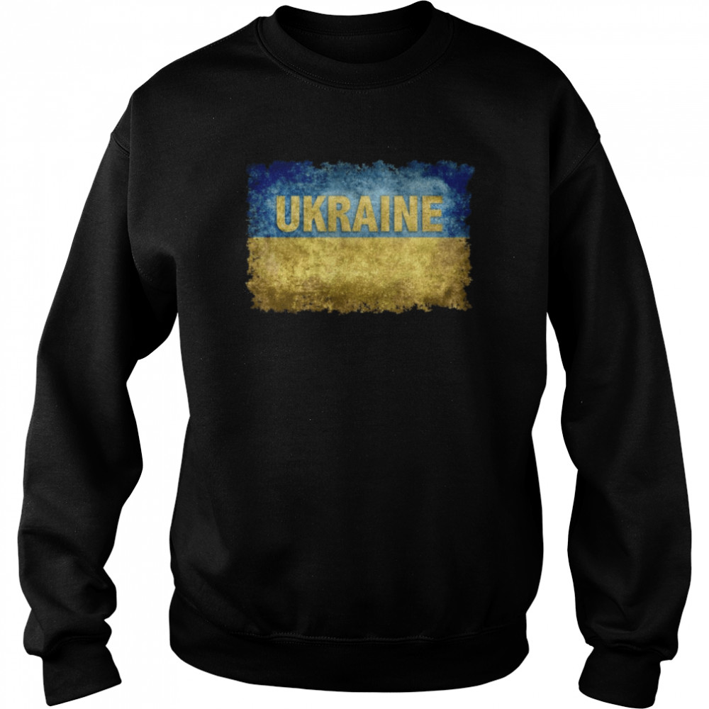 Ukrainische Flagge im Ukraine Grungy Stil mit Text Langarmshirt  Unisex Sweatshirt