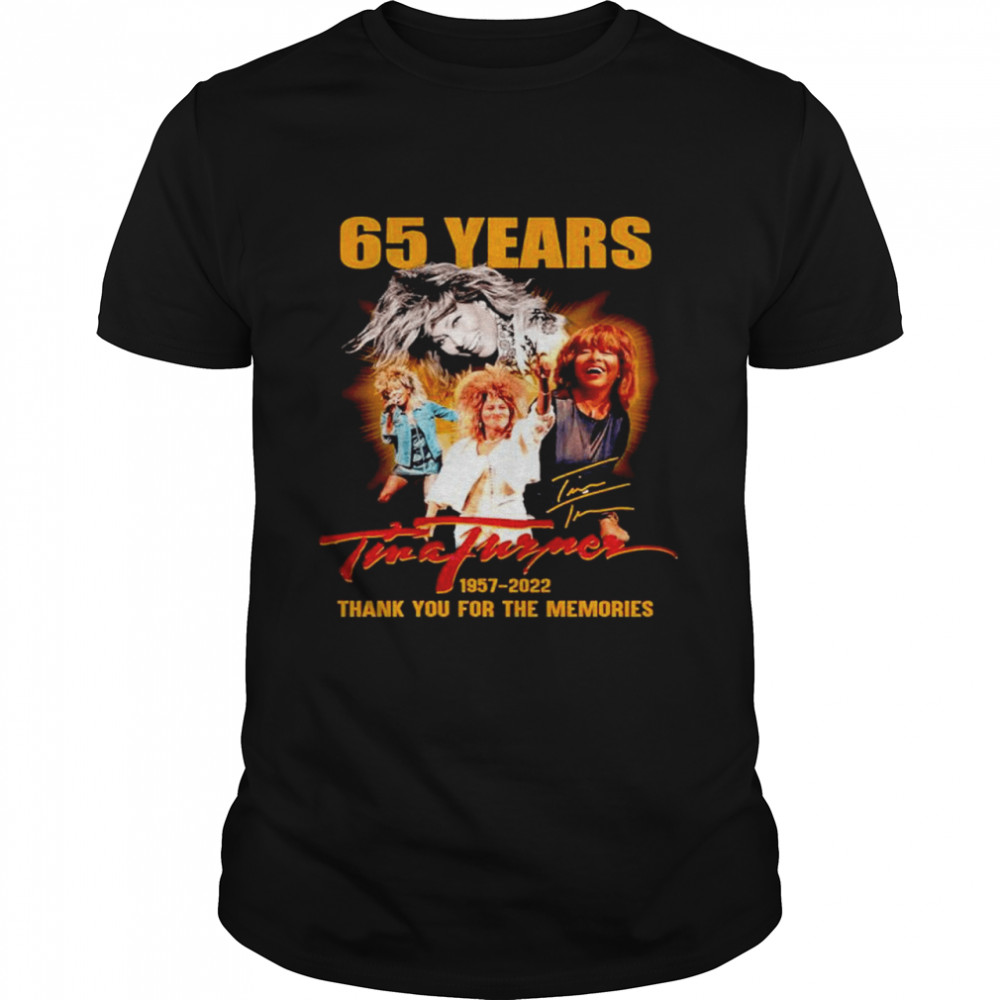 65 Years Tina Turner 1957-2022 Signatures Thank You For The Memories Shirt