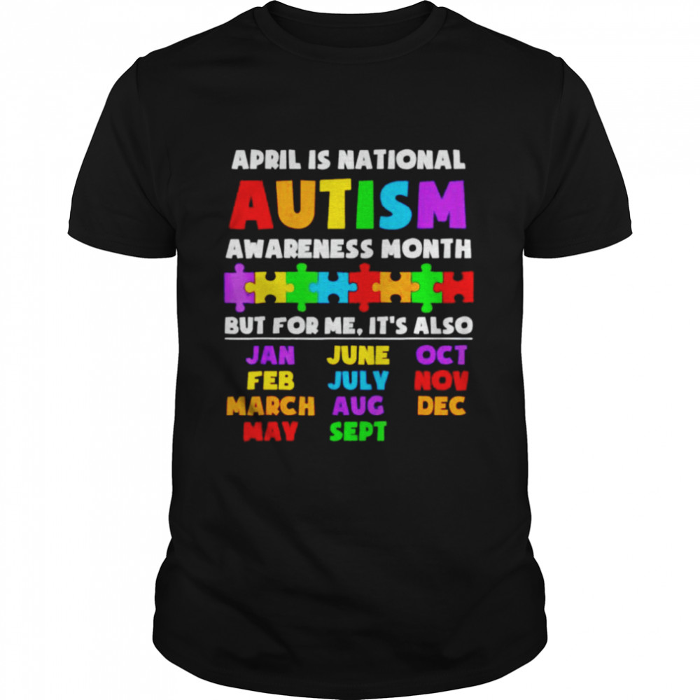 April is national Autism awareness month shirt