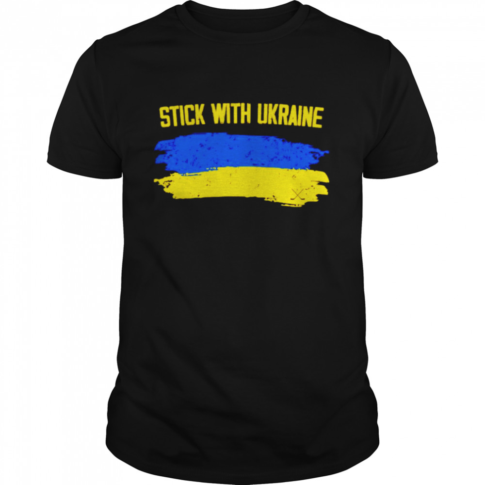 Hockey stick with Ukraine shirt