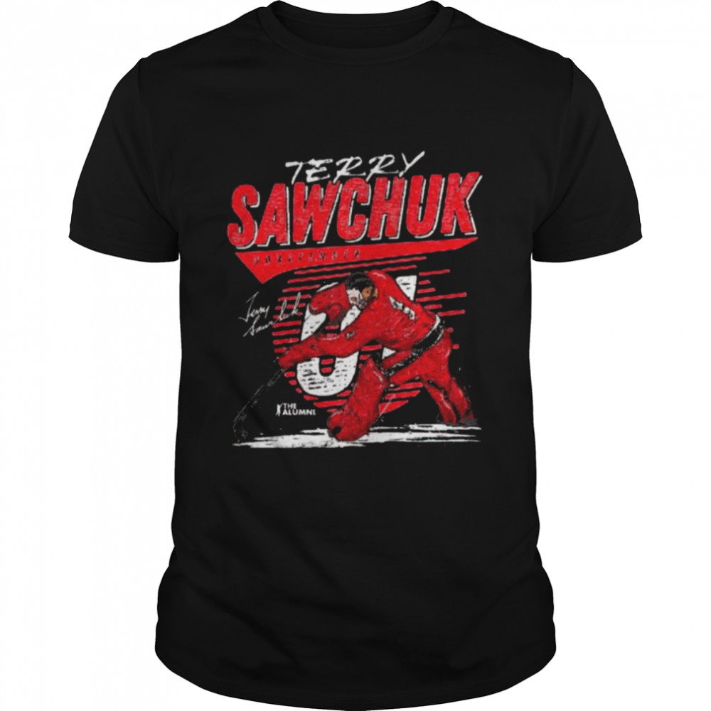 Terry Sawchuk Detroit Comet signature shirt