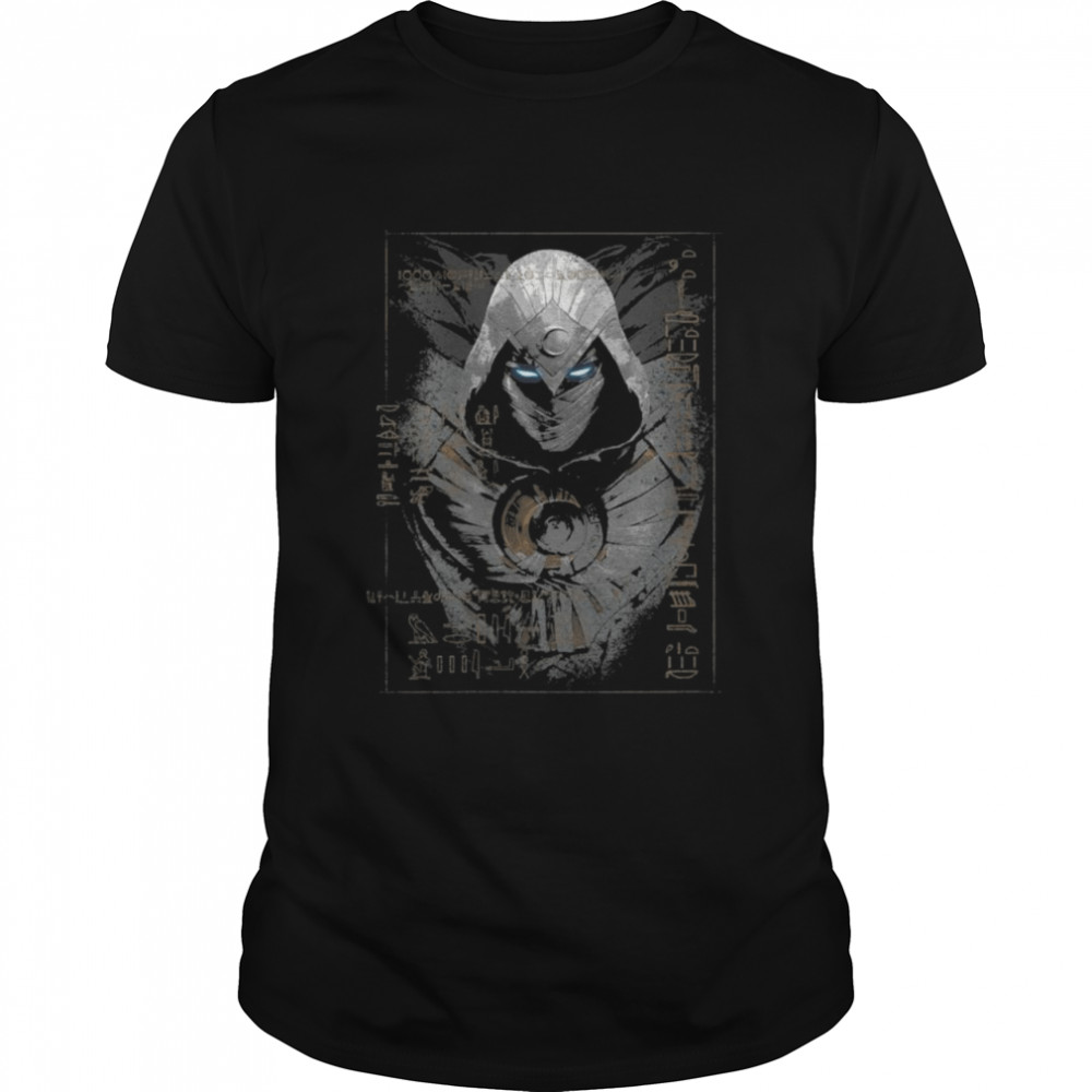 Womens Marvel Moon Knight Glowing Eyes Egyptian Hieroglyphs Shirt