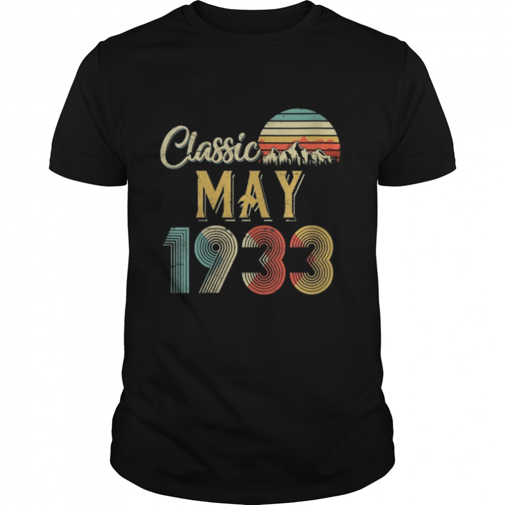 Womens Retro Vintage MAY 1933 87th Birthday Shirt