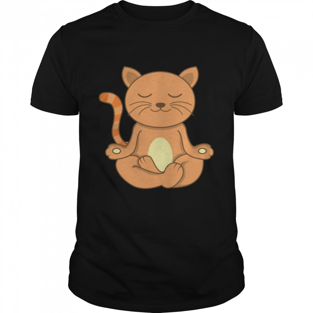 Yoga Katze Katzenbesitzer Namaste Meditierende Katze Langarmshirt Shirt