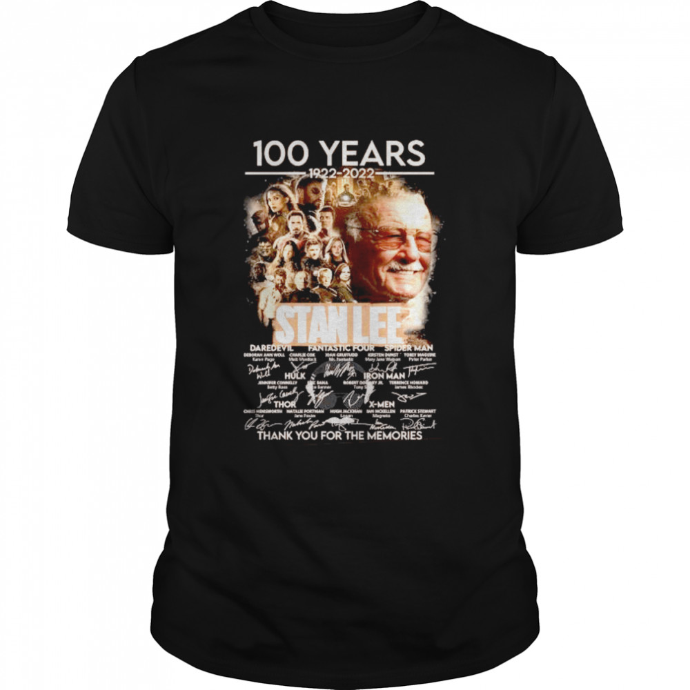 100 years Stan Lee thank you for the memories signatures shirt