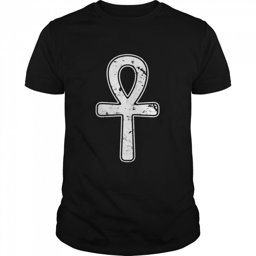 Ankh Ägyptisches Kreuz Nilschlüssel im coolen used look Shirt