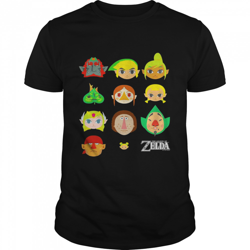 Nintendo Zelda Simple Character Faces Shirt