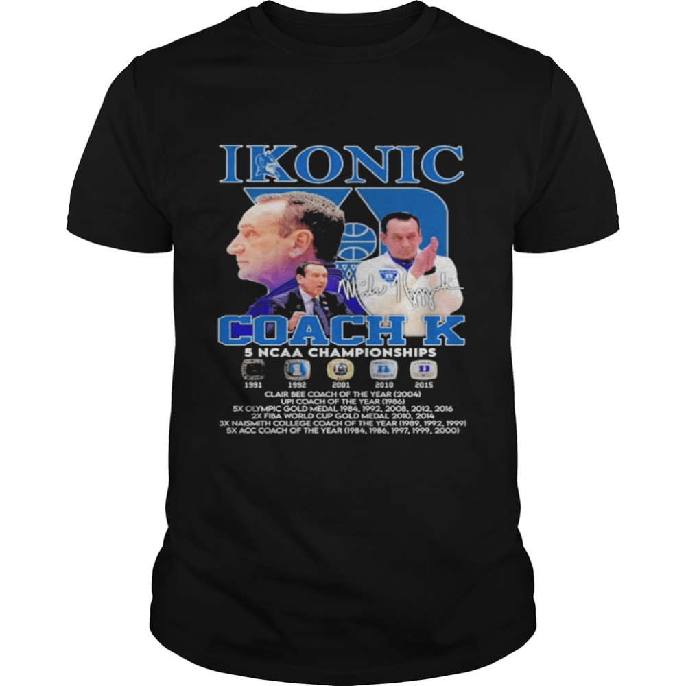 Ikonic Coach K 5 NCAA Championships 1991 2015 shirt