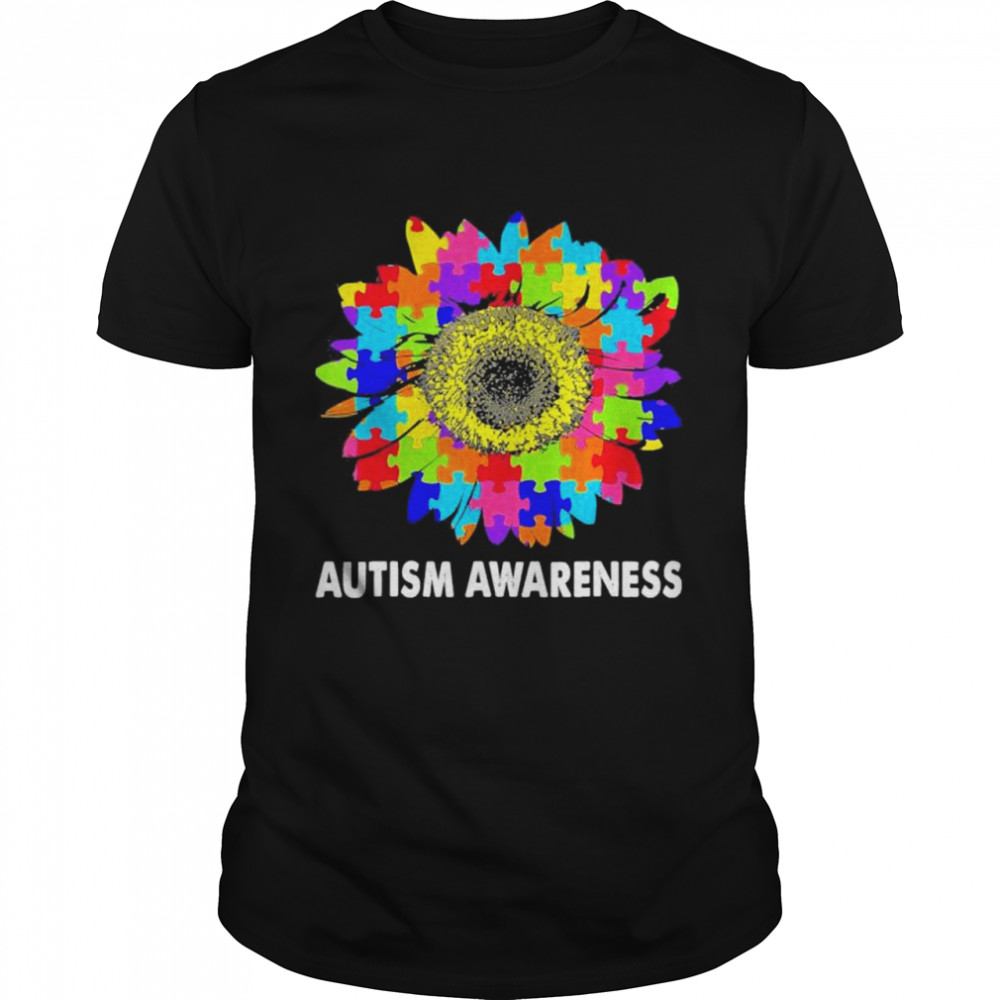 Sunflower Autism Awareness Puzzle Autism Piece Teacher shirt