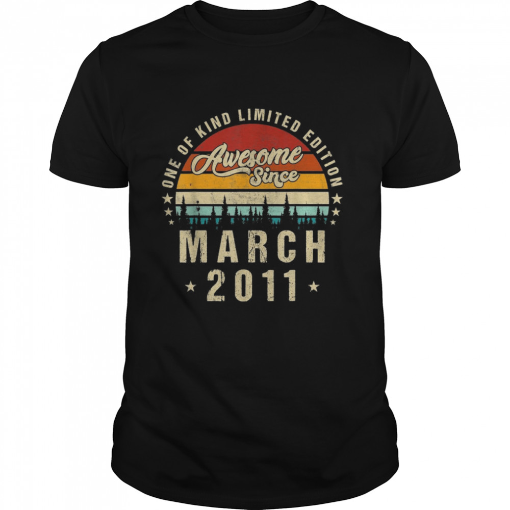 Awesome Since March 2011,Vintage 11th Birthday Shirt