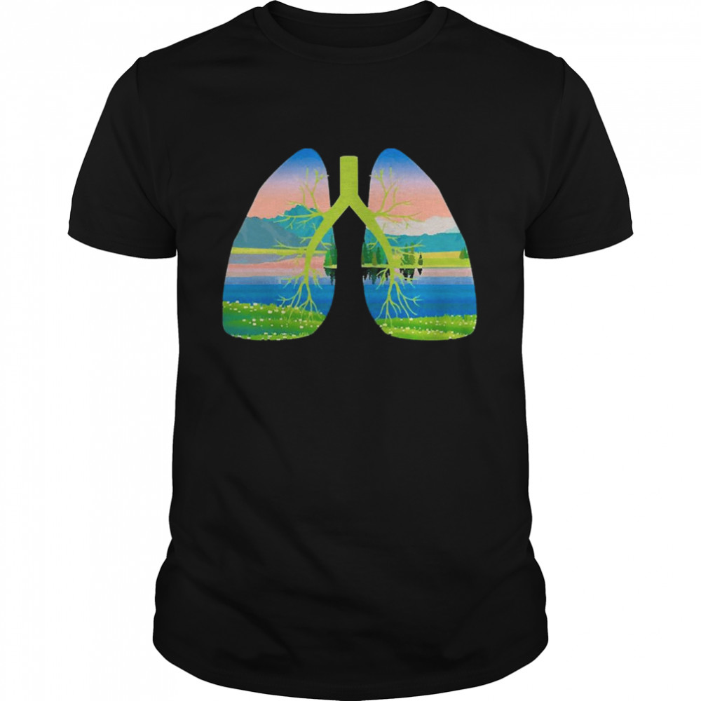 Breathe Clean Air Lungs Go Outside Earth Day Shirt