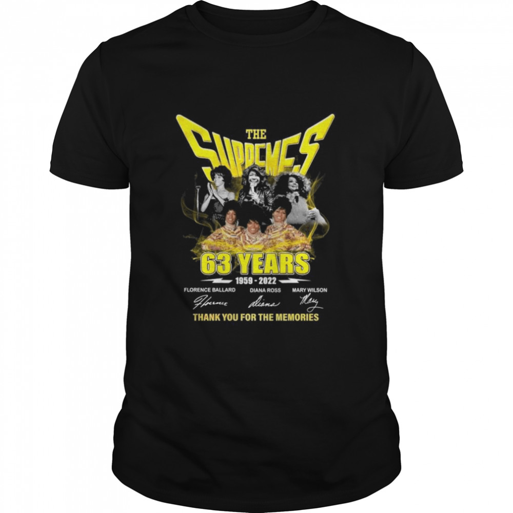 The Supremes 63 years 1959 2022 thank you for the memories signatures shirt