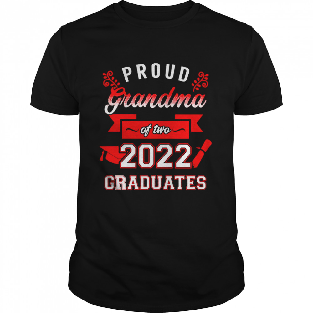 Proud Grandma Of Two 2022 Graduates Red Shirt