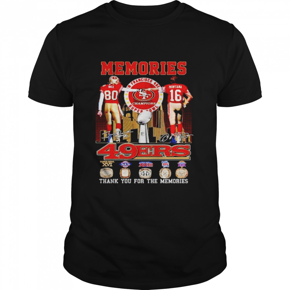 San Francisco 49ers memories Rice and Montana signatures shirt