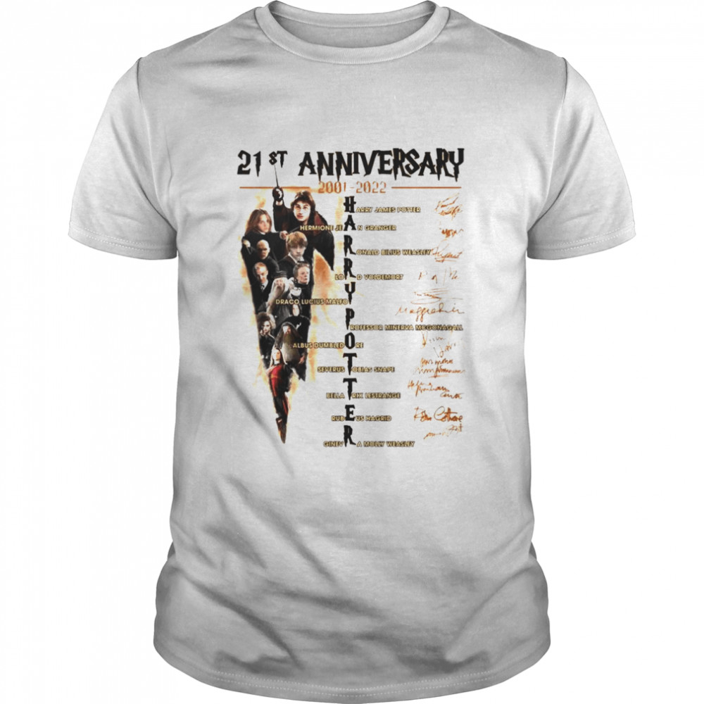 21st anniversary 2001 2022 Harry Potter signatures hot movie shirt