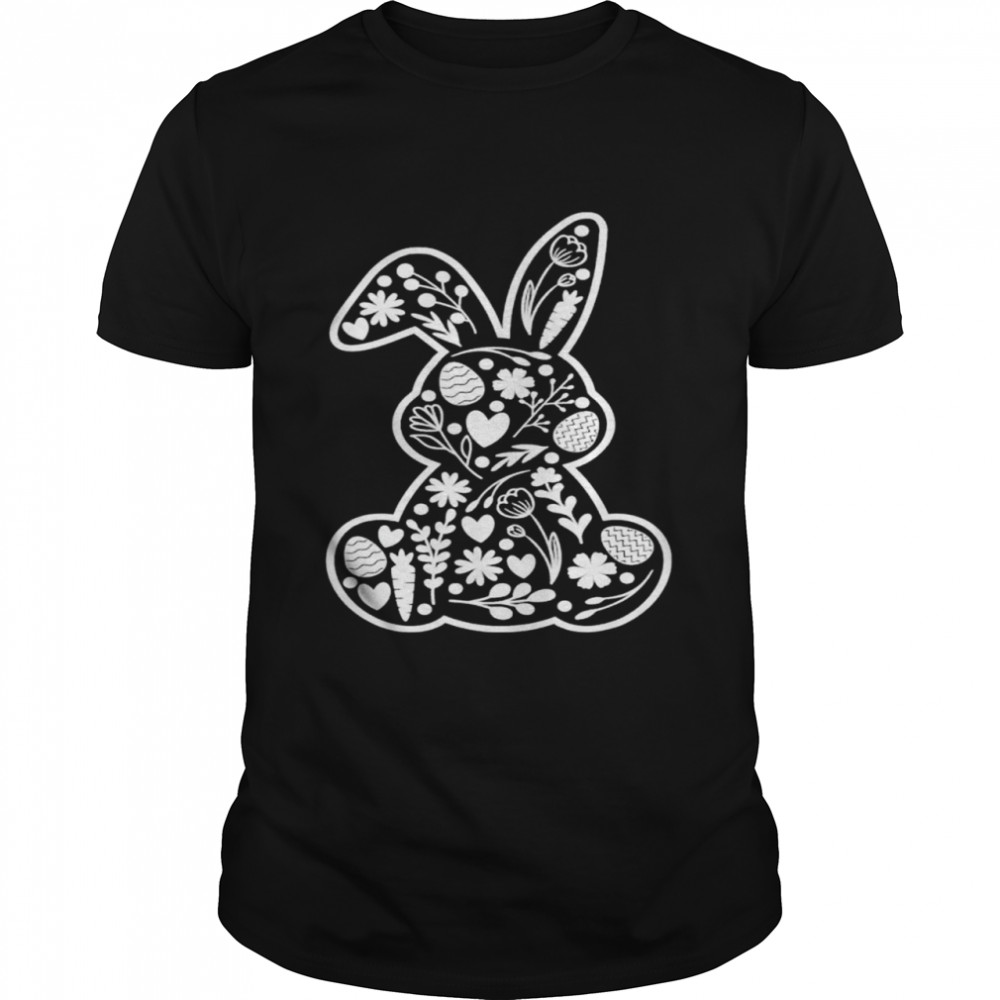 Bunny Rabbit Easter Eggs Floral Happy Easter Day 2022 shirt