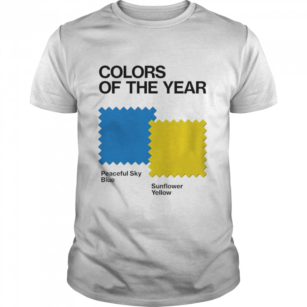 Colors of the Year Peaceful Sky Blue Sunflower Yellow shirt