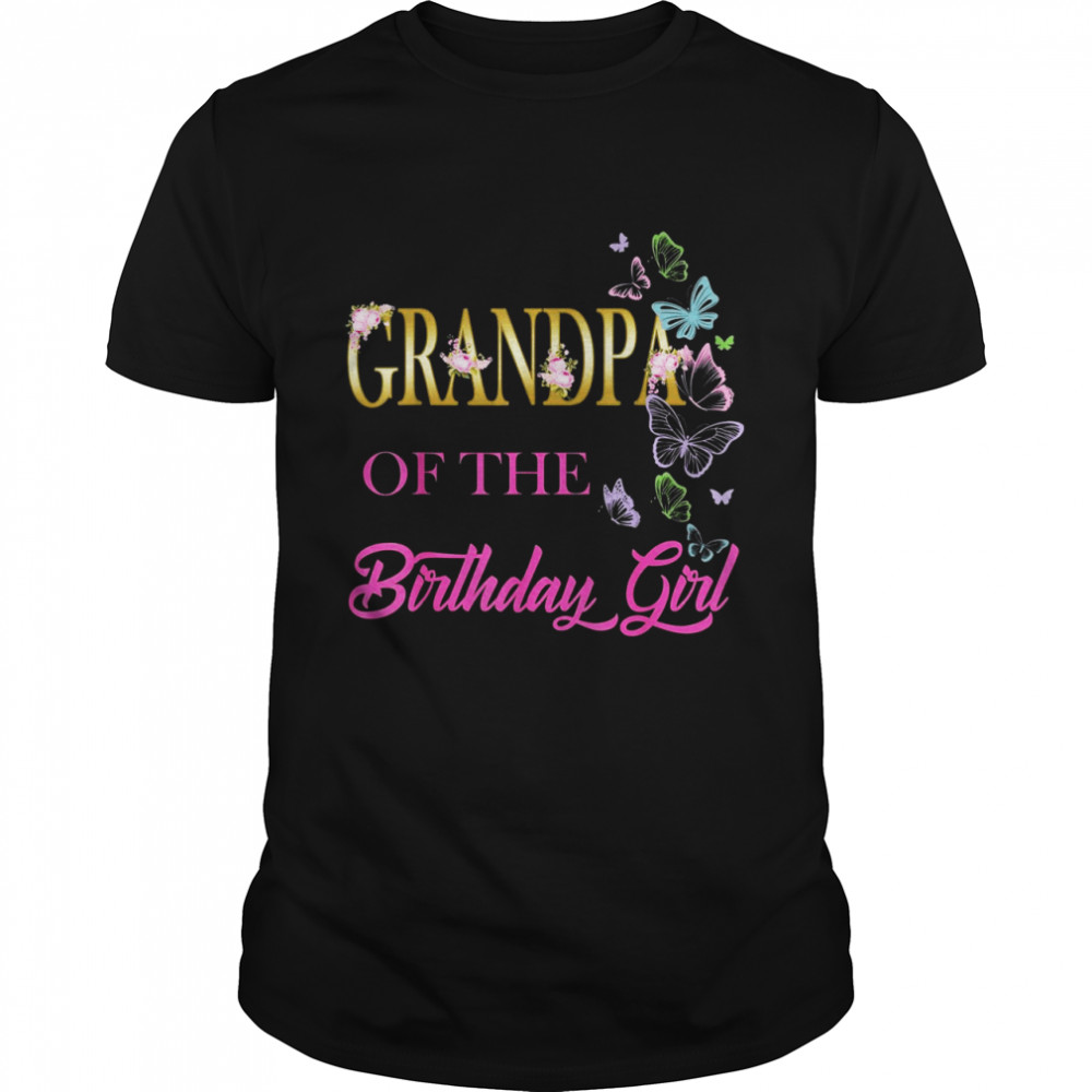 Grandpa One First Birthday Matching Family Butterfly Floral Shirt