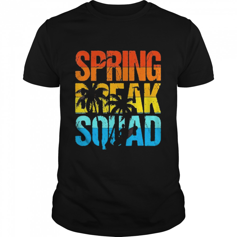 Spring Break Squad Beach Surfer Palm Tree Artwork shirt