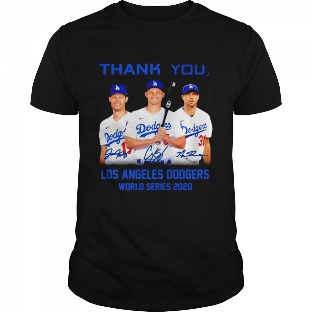 Thank you Los Angeles Dodgers World Series 2020 signatures shirt