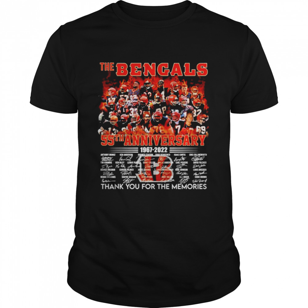 The Bengals 55th anniversary 1967-2022 signatures shirt