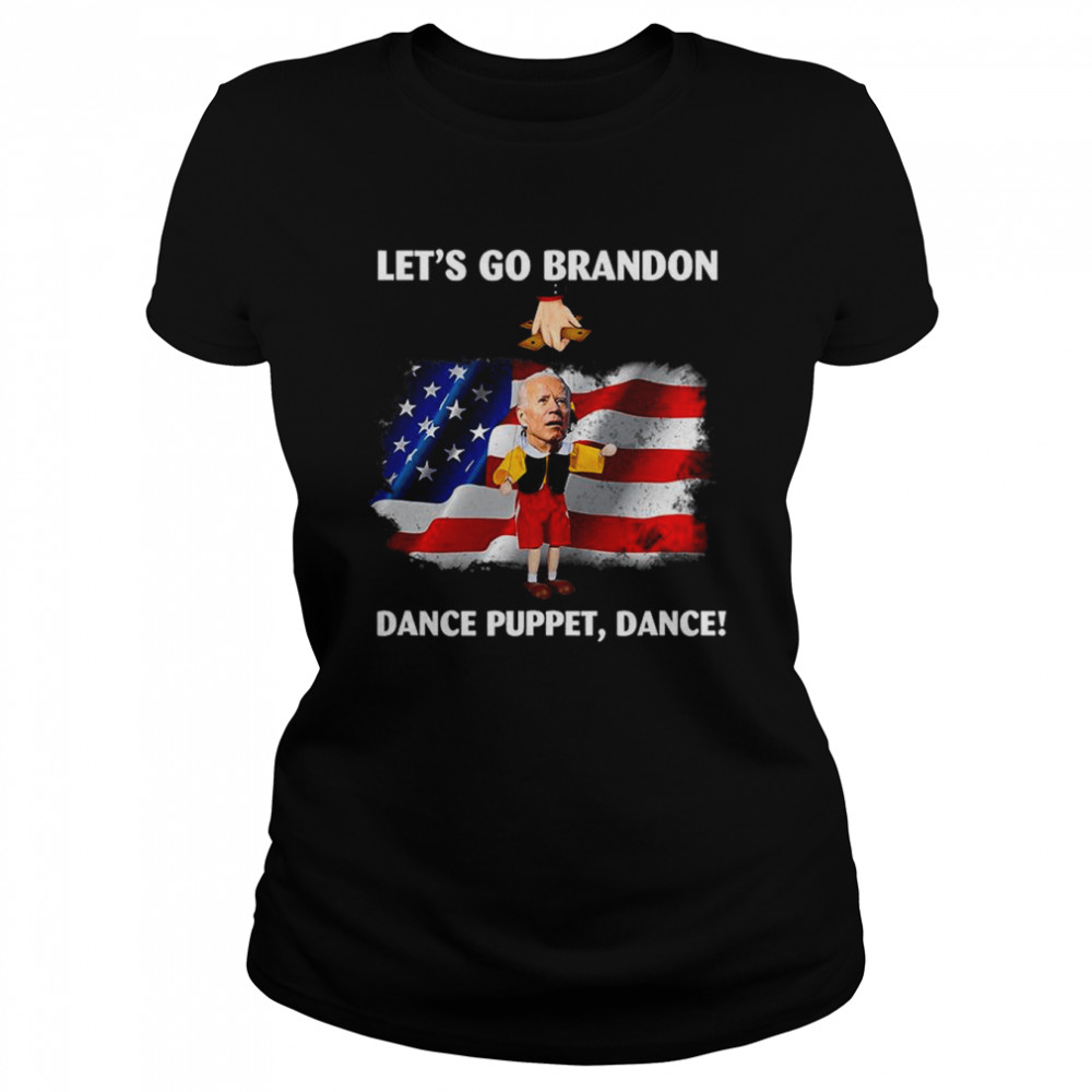 Lets Go Funny Biden Puppet USA Flag Conservative shirt Classic Women's T-shirt