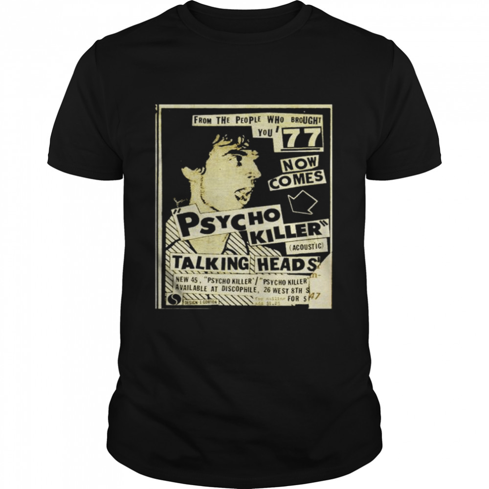 Psycho Killer talking heads vintage poster shirt