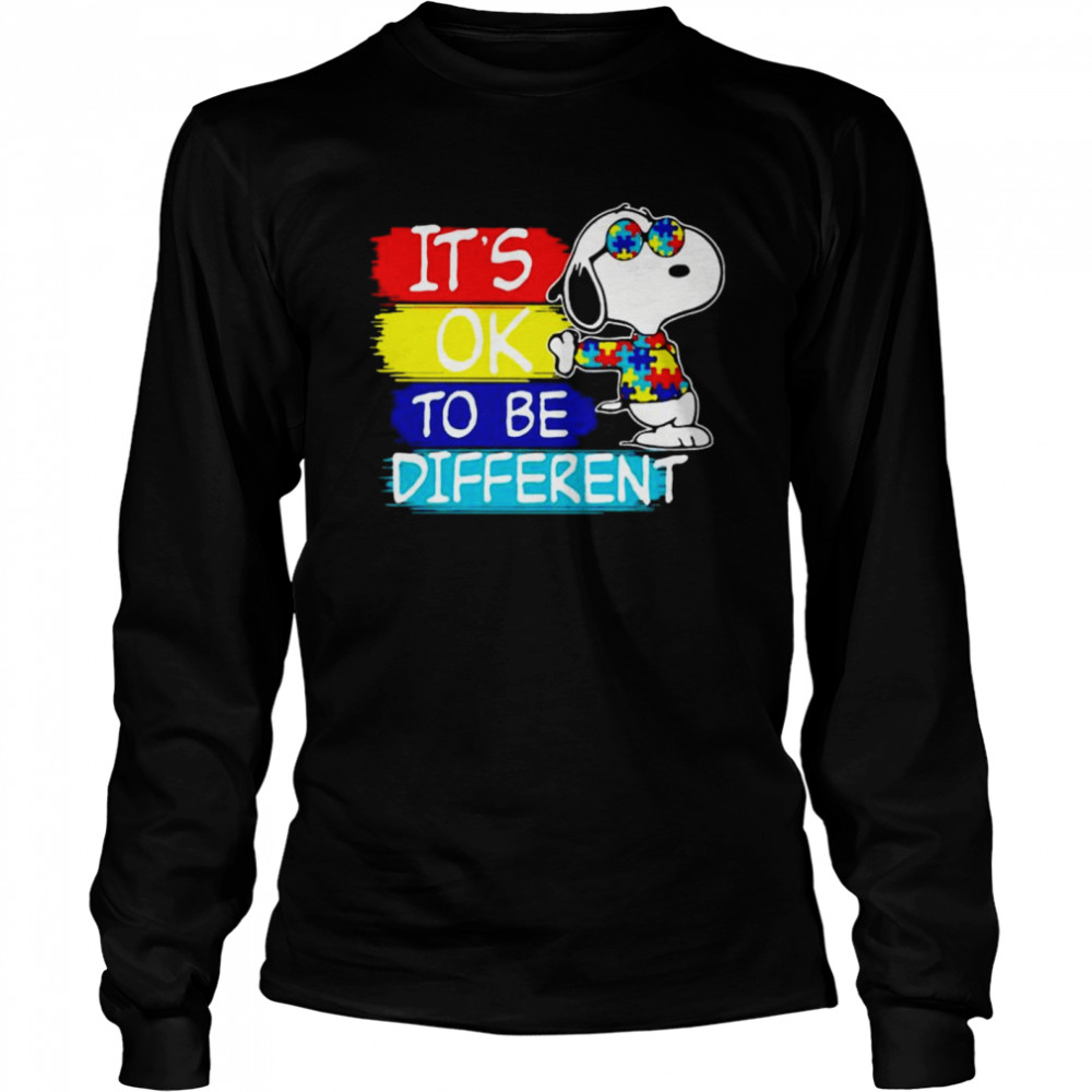 Snoopy Autism it’s ok to be different shirt Long Sleeved T-shirt