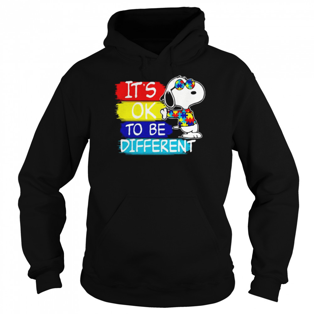 Snoopy Autism it’s ok to be different shirt Unisex Hoodie