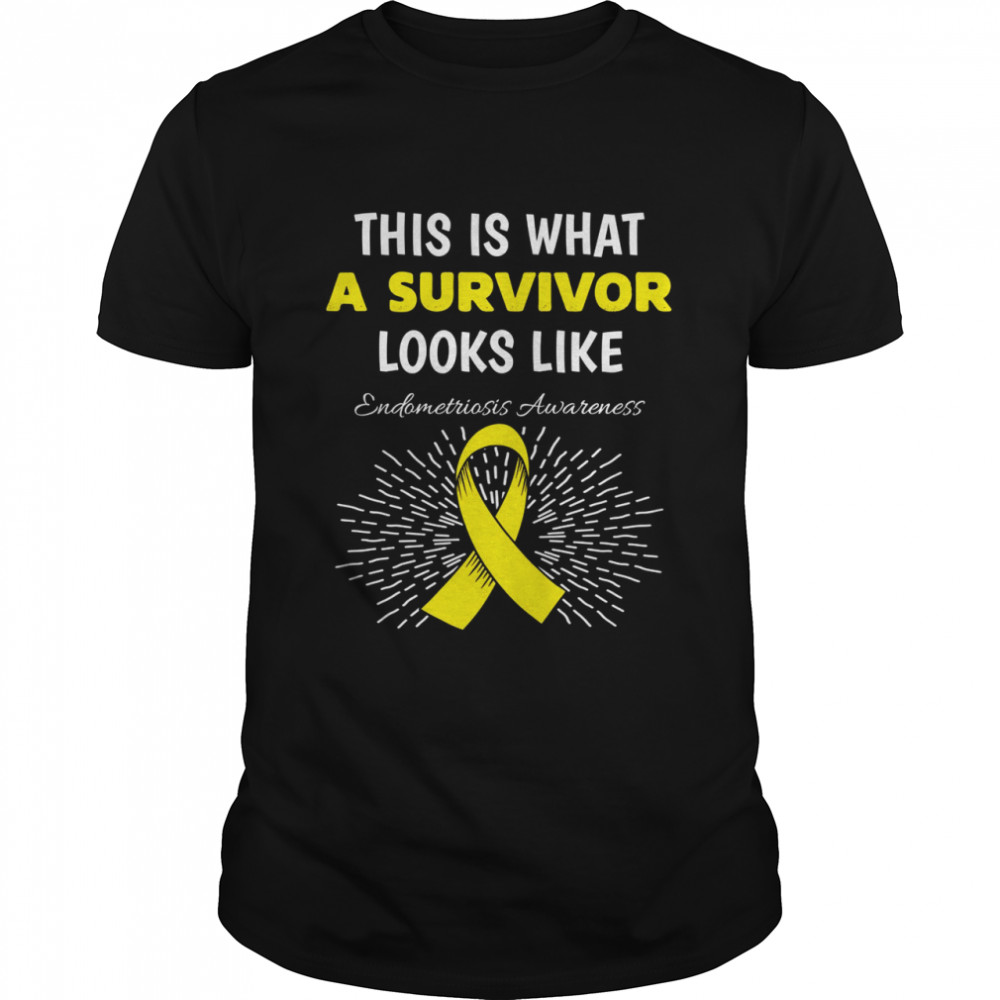 Endometriosis Disease Awareness Survivor Yellow Ribbon Shirt