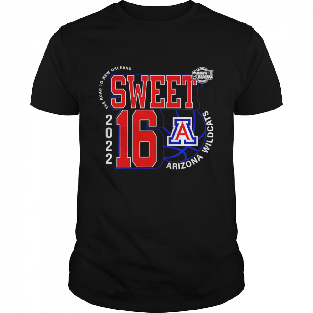 Arizona Wildcats Sweet 16 NCAA Mens Basketball 2022 Vitt shirt