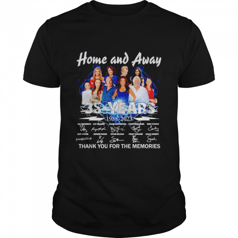 Home and Away 35 years 1988 2023 signatures thank you for the memories nice shirt