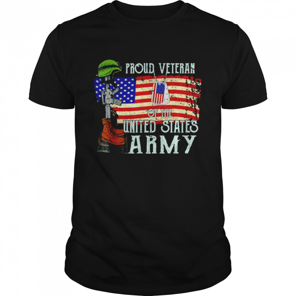 Proud veteran of the united states army pride us flag shirt