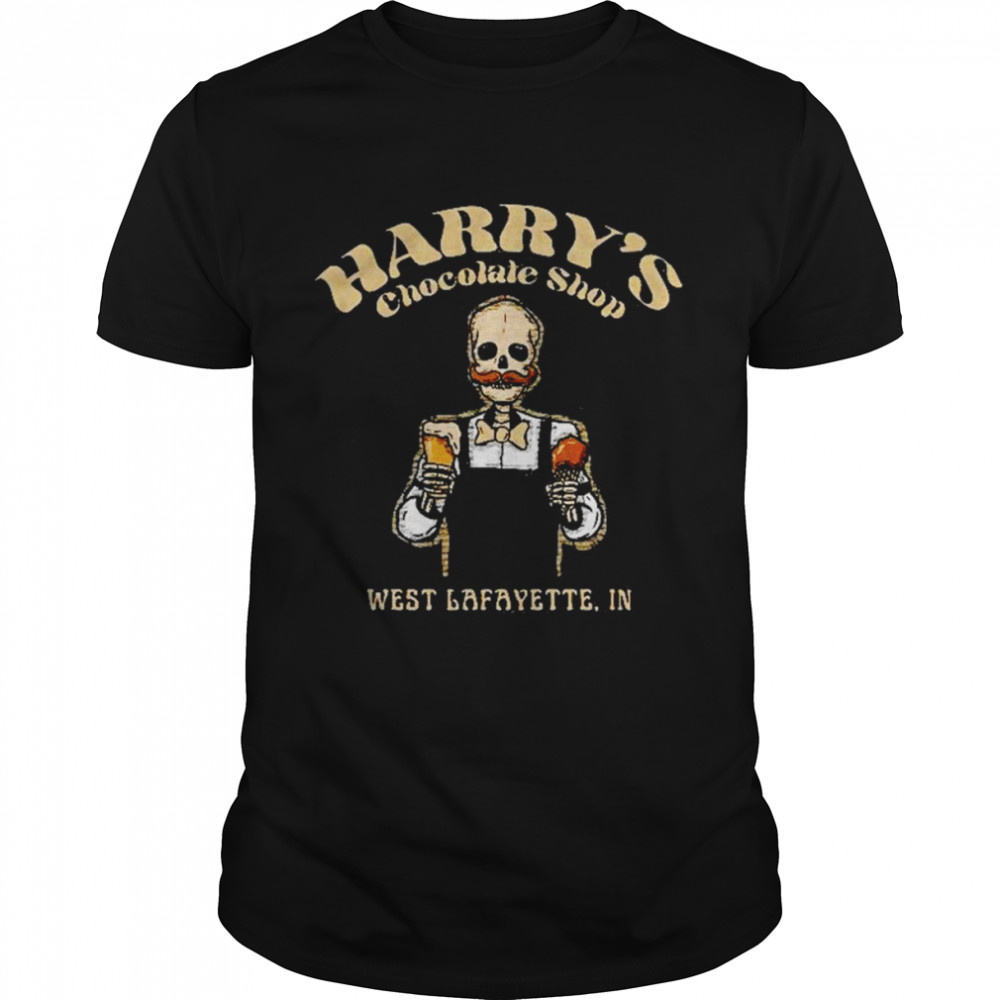 Skeleton Harrys Chocolate Shop West Lafayette IN shirt